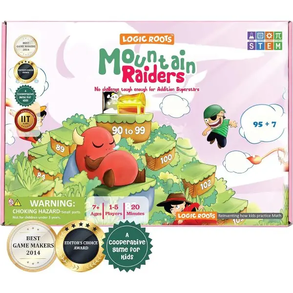 Addition Math Board Game for Kids Ages 7–9 – Educational STEM Learning Game with 2 & 3 Digit Addition, Fun Family Classroom Homeschool Toy