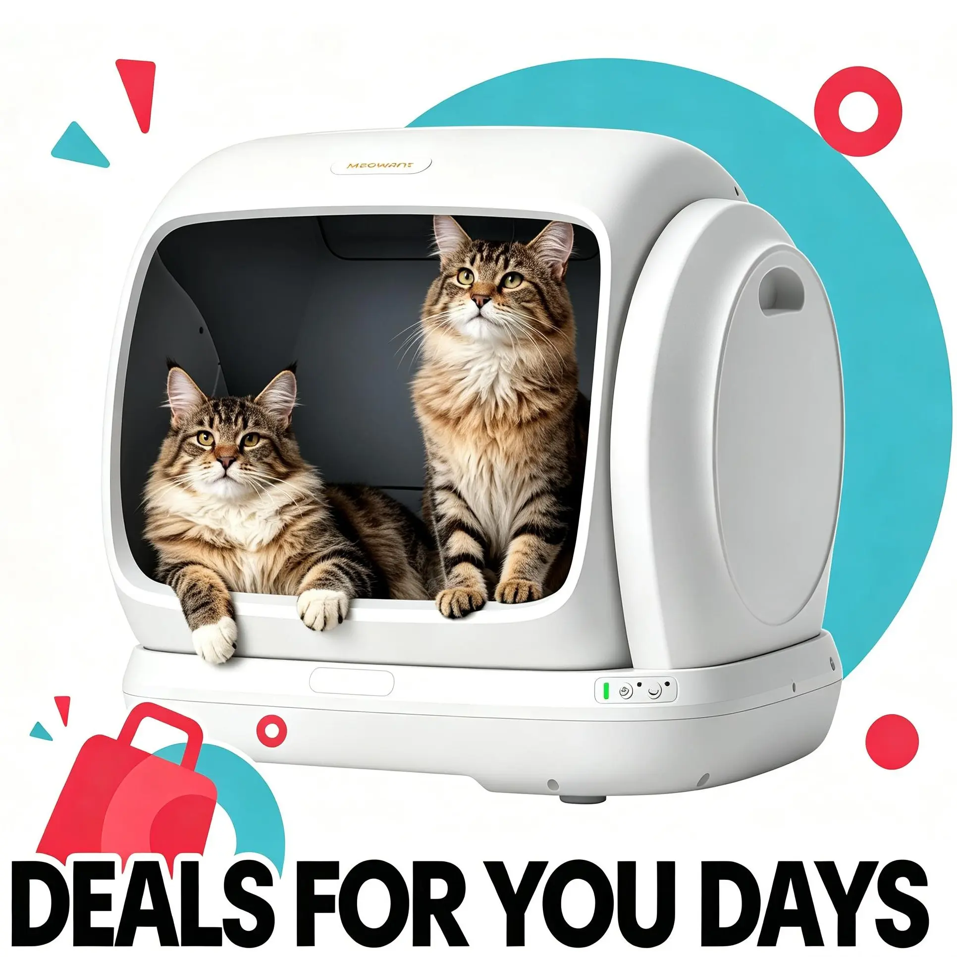 Meowant SC09 Smart Automatic Large Self-Cleaning Cat Litter Box, 106L Extra-Large Space, APP Control, Odor Removal, Anti-Pinch Design, Easy Installation for Multiple Cats, Smart Litter Box, Automatic Litter Box