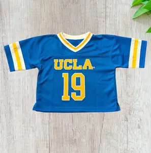 New 2026 UCLA Ladies Football Jersey Blue for Women & Girls Plain Sporty Cropped Shirt Personalized Name Number Jerseys Fans Gift