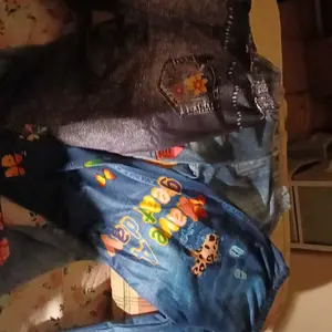 Girls' 3-Pack Stretchy Denim-Look Pants: Butterfly, Cartoon Girls, Cars & Floral Prints! Easy Waistband, Outdoor Bike Riding, Princess Gift