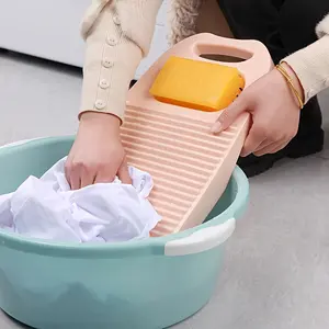 Durable anti-slip laundry board with ergonomic handle - Compact Plastic Washboard suitable for delicate clothes, underwear, socks, and garments - Solid plastic laundry basin plate, suitable for both home bathrooms and kitchens - Space-saving design