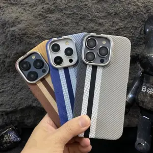Minimalist Carbon Fiber Smartphone Case Cover Protector for iPhone 16 15 14 13 12 Anti-Fingerprint, Shock-Resistant, Shockproof Hard Case Accessories