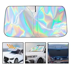 [Summervibes] Foldable Anti-UV Windshield Sunshade, Multipurpose Car Front Window Heat Protective Umbrella for Sedan SUVs, Automotive Exterior Accessories for Men & Women, Car Stuff