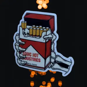 Lineman Cartoon Cigarette Box Skeleton Sticker, Hard Hat Sticker, Blue Collar Stickers, Gift for Electrician, Decals for Hard Hat- Toolboxes- Helmet.