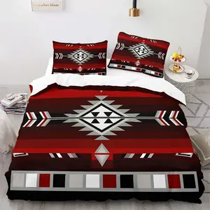 Aztec Geometric Duvet Cover Set, Includes 1 or 2 Pillowcases, Bohemian Style, Soft and Breathable, Perfect for Bedroom