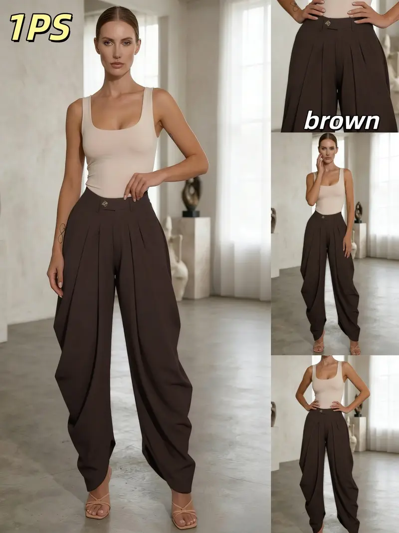 pleated wide leg pants - TikTok Shop