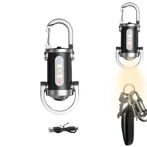 Portable Rechargeable Bright Keychain Flashlight with Strong Light Pocket Size LED Flashlight Keychain Accessories Charger Mini Tiny EDC Rechargeable Phone Key Chain Light