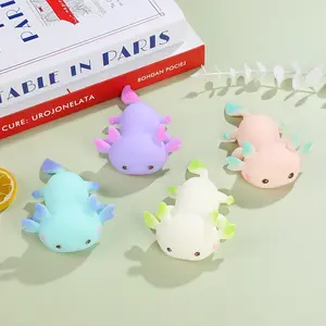 Cute Axolotl Squeeze Toys Stress Relief Fidget Doll Cartoon Fish Squishy Toy Multiple Color Stretch Design Slow Rebound Toys