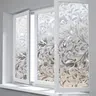 1 Roll 3D Colorful Privacy Window Film, Window Privacy Films | Static Cling Self-Adhesive Glass Covering Film, Semi-Opaque with Decorative Print Pattern Design, Suitable for Office and Bathroom Decoration, Removable PET/PVC Leaf Design, 9mm Thick