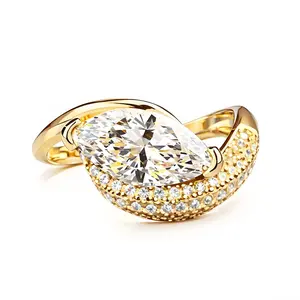 2ct CHAMPAGNE-YELLOW Lab Grown Diamond Marquise Rapture Ring