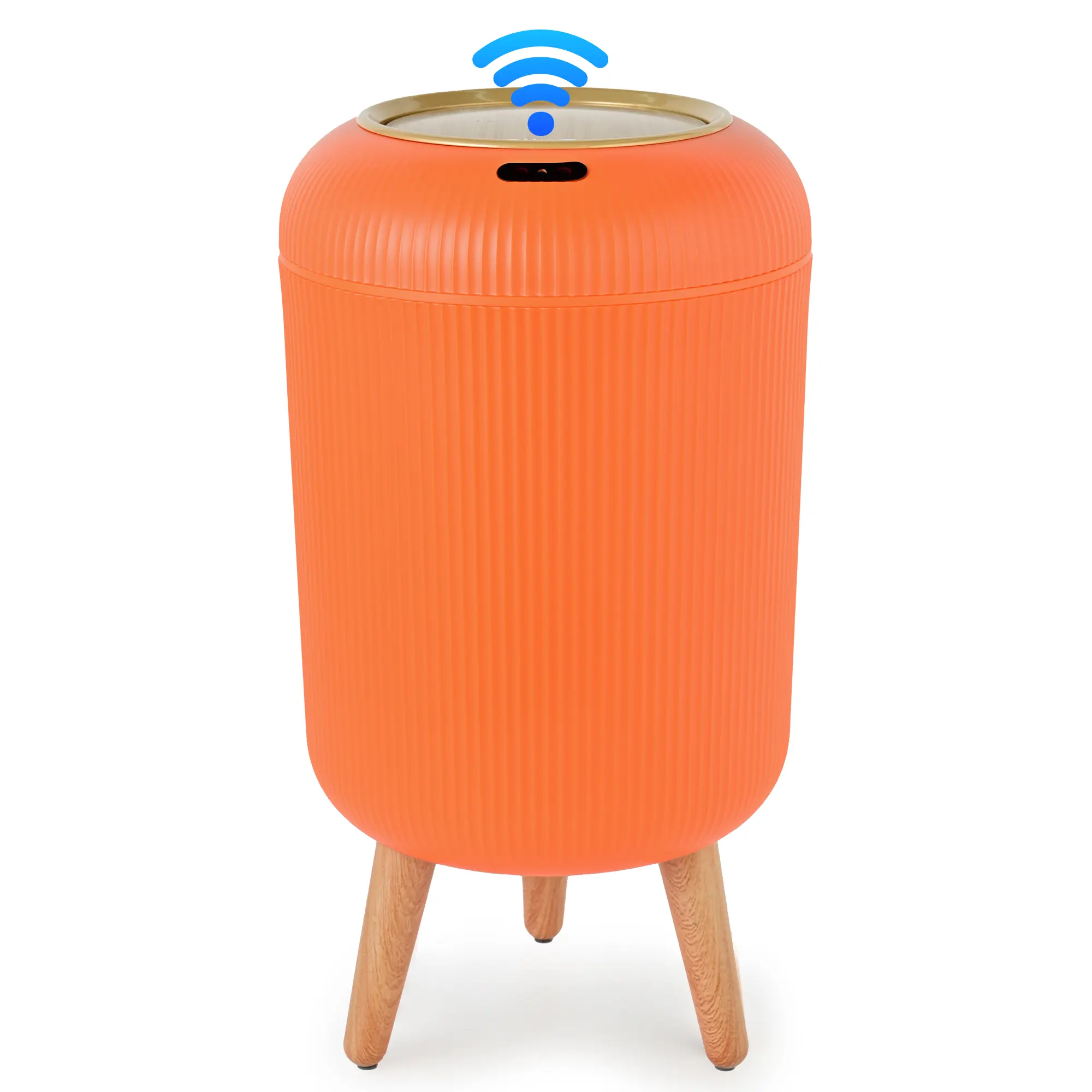 Pukomc Touchless Motion Sensor Trash Can with Lid - ABS Plastic Modern Waterproof Home Bin for Kitchen, Bathroom, Outdoor Use