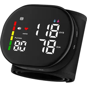 Wrist Blood Pressure Monitor for Home Use - Upgraded Large LED Screen, Dual User 240 Memories with Carrying Case, Voice Broadcast, Adjustable bp Cuff (13.5-19.5cm) - Black,home essentials