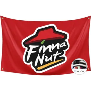 Finna Nut Pizza Flag. |   3x5 Feet |   UV-Resistant |   Durable |   Wall Decor, Outdoor Parties, Tailgates |   Man Cave, College Dorms