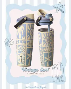 Owala Edition FreeSip "Vintage Surf", "Rolling In" Bottle Birthday Bash US Fast Ship - Real Life Photo