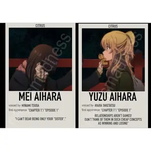 Matching Citrus Anime Polaroid Inspired Keychain
