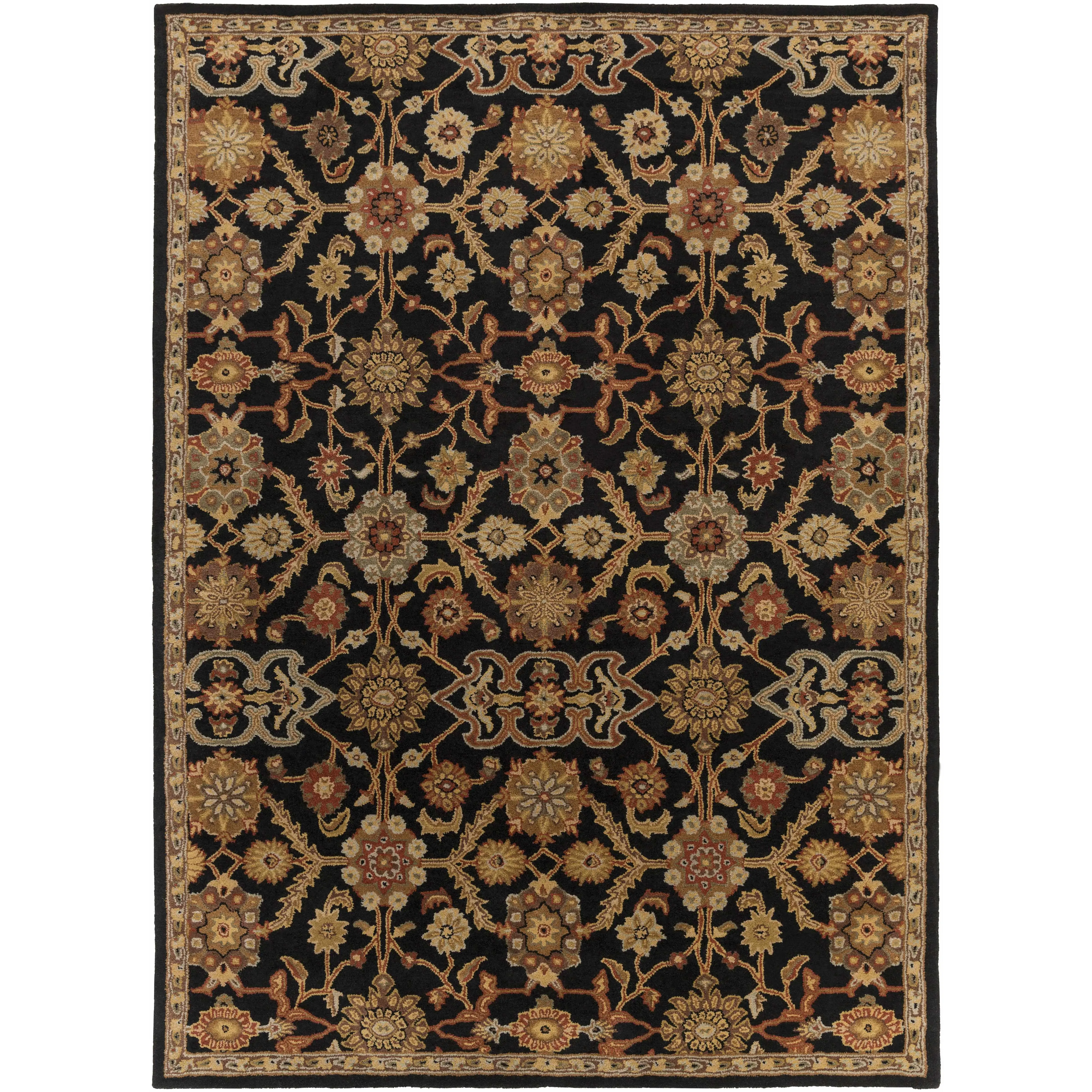 Salix Hand Tufted Black Wool Rug