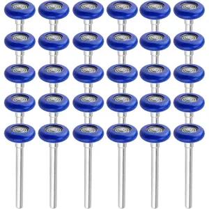 30 Pack 1.8 Inch Nylon Garage Door Rollers 4.7 Inch Stem, Blue Quiet Sealed Garage Door Roller, 6200ZZ Double Seals Precision Bearings for Garage Track Replacement