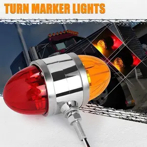 Truck Pedestal Fender Light 12V 24V Dual Face LED Turn Signal Lamp for Trailer Lorry Camper Van ATV Universal Side Marker Lights