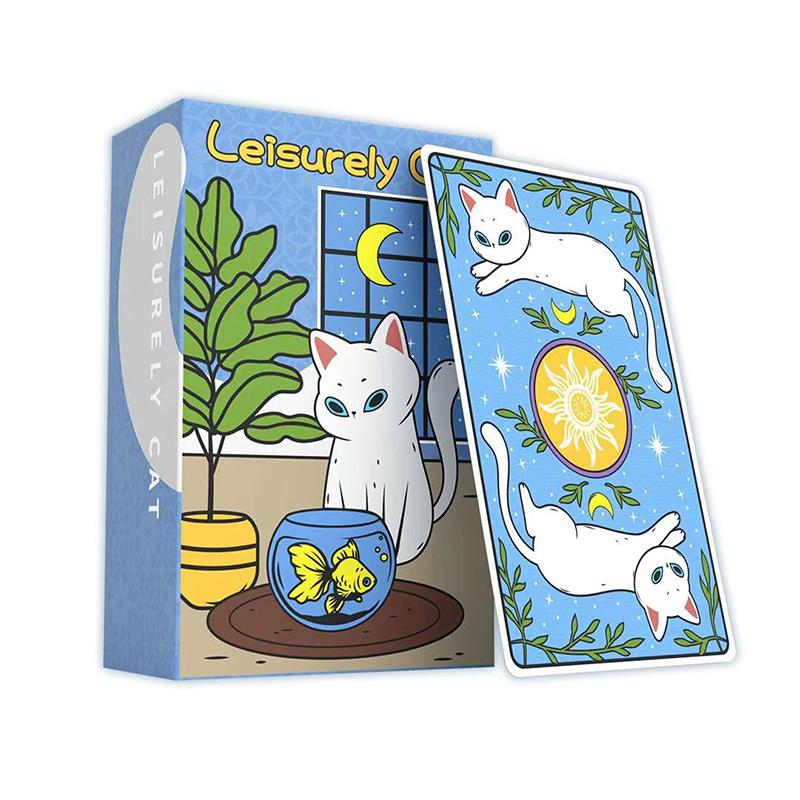 New 2025 [VANCARD'S] Leisurely Cat Tarot Cards, Playing Tarot Decks Cute Animal Nice Gifts