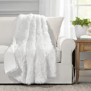 Lush Decor Emma Faux Fur Throw - Soft Plush Design, Ideal for Cuddling, Perfect for Home Decor