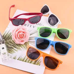 TUPARKA 24‑Pack Bulk Neon Mixed Color Sunglasses, Black Plastic Party Shades, Beach Pool Birthday Party Decorations & Favors, Summer Festival Accessories