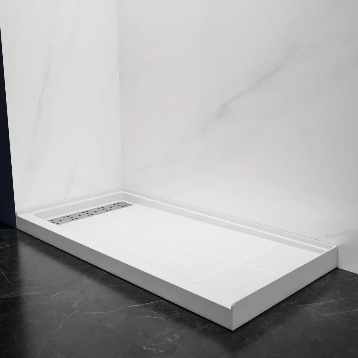 Solid Surface Shower Pan 30 x 60 – Slip Resistant Shower Base | Pequod Series