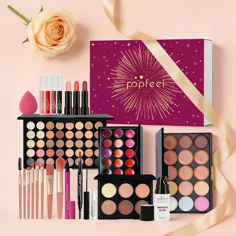 Popfeel Valentine's Day Makeup Gift Set, Makeup Palette Set for Beginners, Beginner Friendly Set, Balm Formula, Non-Flammable, Notified via SCPN/CPNP, Face Makeup Sets, Beauty Playset