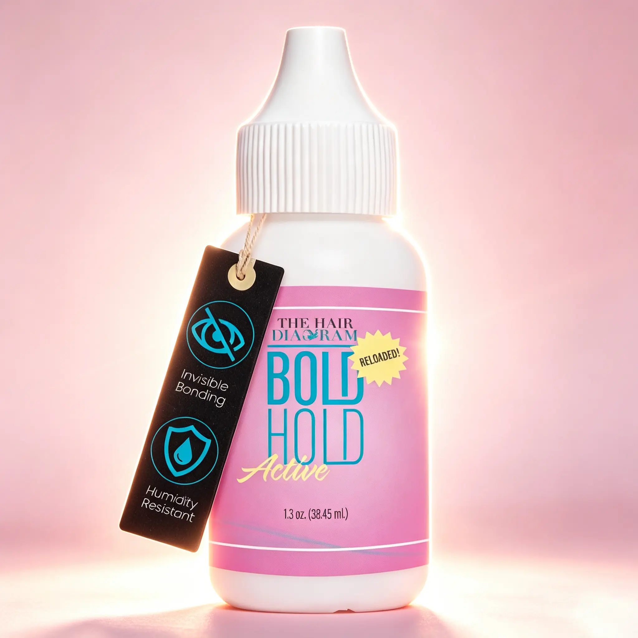 Bold Hold Active Wig Glue 1.3oz, Waterproof Lace Front Adhesive, Humidity Resistant, Non-Toxic Water-Based Bonding Glue for Oily Skin & Long-Lasting Hold
