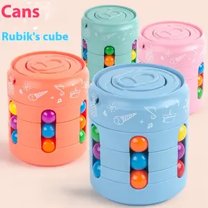 Cross-Border Rotating Magic Bean Cube Stress Relief Creative Rolling Ball Canister Cube Stress Relief Toy Fidget Spinner