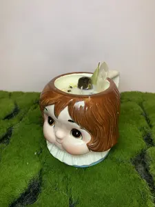 Antique/Thrifted Soy Wax Custom Doll Head Candle