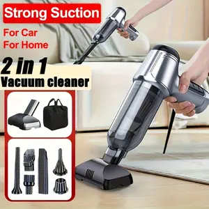 Portable Powerful Vacuum Cleaner with 12000Pa Suction, a Mini Strong Car Vacuum, Featuring an 80W Brushless Motor, a 2-In-1 Multifunctional Dust Cleaner Suitable for Cars, Sofas, Kitchens, And Pet Hair Cleaning, Equipped with a Durable Floor Brush