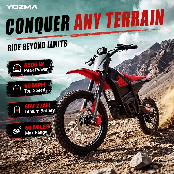 Black Pro Version & Yozma In 10* In 10 Pro Ebike Off Road Only(Battery & Bike Ship Separately)