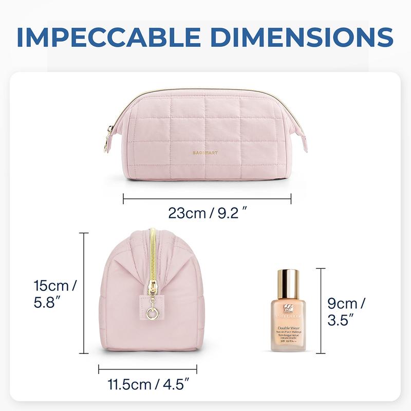 BAGSMART Makeup Bag, Puffy Padded Travel Cosmetic Organizer for Women, Wide-Open Makeup Case for Toiletries, Accessories, and Brushes TikTokShopHolidayHaul