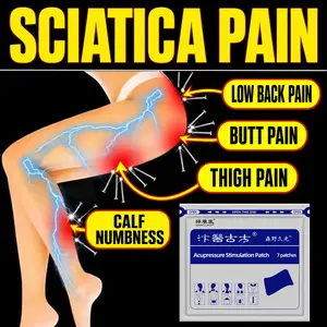 Patches for sacral nerve pain—relief from lumbar nerve compression causing radiating pain and numbness on the outer posterior side of the buttocks and thighs.