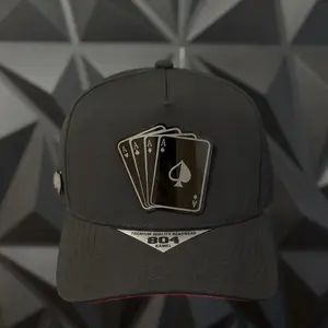 Poker Placa Snapback Hat with Premium Quality Headwear Design and Ace of Spades Emblem