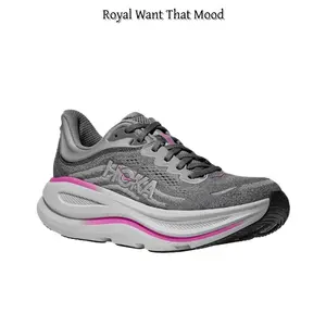 Premium Grey Performance Trainers, Stretchable Breathable Mesh Construction, Ultra-Cushioned Rocker Sole, Contrast Pink Tonal Details, Versatile Footwear for Running, Gym & Casual Outfits
