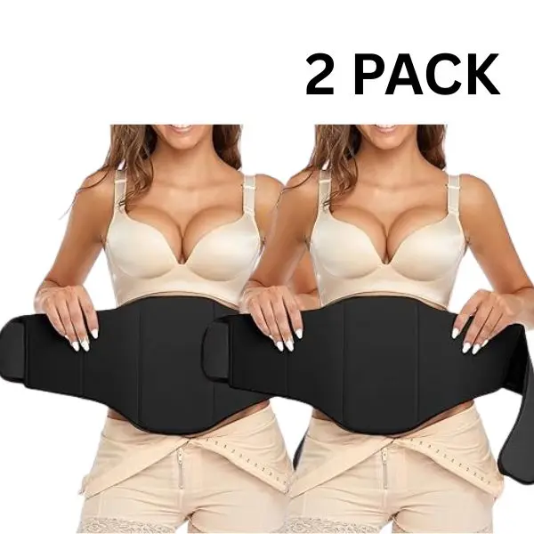 Women's 360° Lipo Ab Board (2-Pack), Lightweight, Breathable & Contoured Mid-section Shapewear with Adjustable Hook and Loop for Post-Surgery Recovery, Compression, Abdominal Compression, Customized, Everyday, Do Not Wash, Fit, Nylon