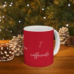 I Code, Therefore I Caffeinate, Dark Red, Ceramic Mug 11oz Coffee Drinkware