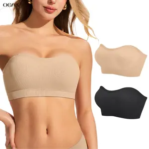 OEAK Women Non-Slip Strapless Bras Supportive Bandeau Bra Comfortable Wireless No Underwire Padded Tube Bra