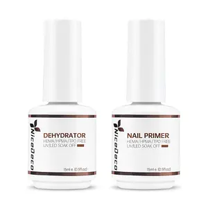 Nail Primer Nail Dehydrator 2 x 15ml Nail Prep Dehydrate Bond Primer Kit for Long-lasting Acrylic Gel Nail Polish