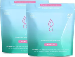 Dishwasher Pods |  Based Enzymes Dishwasher Detergent, Free & Clear (Unscented), , Tough on  &   | 2 Pack of 60, 120 Pods