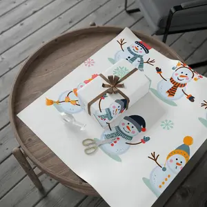 Cheerful Snowmen Pattern Wrapping Paper | Holiday Gift Wrap | Cute Winter Snowman Design