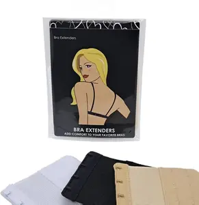 3 Hook Bra Extenders for Women – Soft, Stretchy, Adjustable Fit – Pack of 3 (Beige, White, Black) – Comfortable, Hypoallergenic