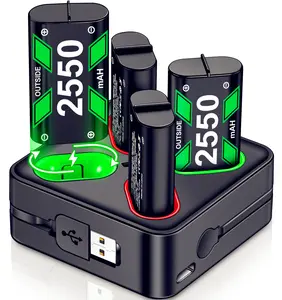 Charger for Rechargeable Xbox One Controller Battery Pack with 4x2550mAh ，Controller Charger Batteries for Xbox Series X|S, Battery Charger Station for Xbox One S/Xbox One X/Xbox One Elite