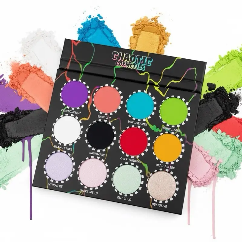 Grunge Eyeshadow and Highlighter Palette, Makeup Cosmetic for Daily Eye Makeup Looks