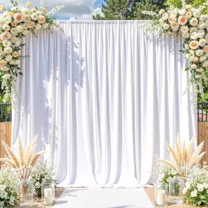 10x10 ft Wrinkle Free White Backdrop for Parties-1 Panel 10x10 Large White Photo Backdrop Drapes Seamless Back Drop Cortinas for Wedding Birthday Photography Background