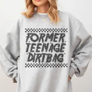 Former Teenage Dirtbag T-Shirts, Crewneck Sweatshirts & Pullover Hoodie - Ash Grey - Elder Emo Sweatshirt Pullover Soft Unisex Womenswear Hoodie Comfy Aesthetic ETEE