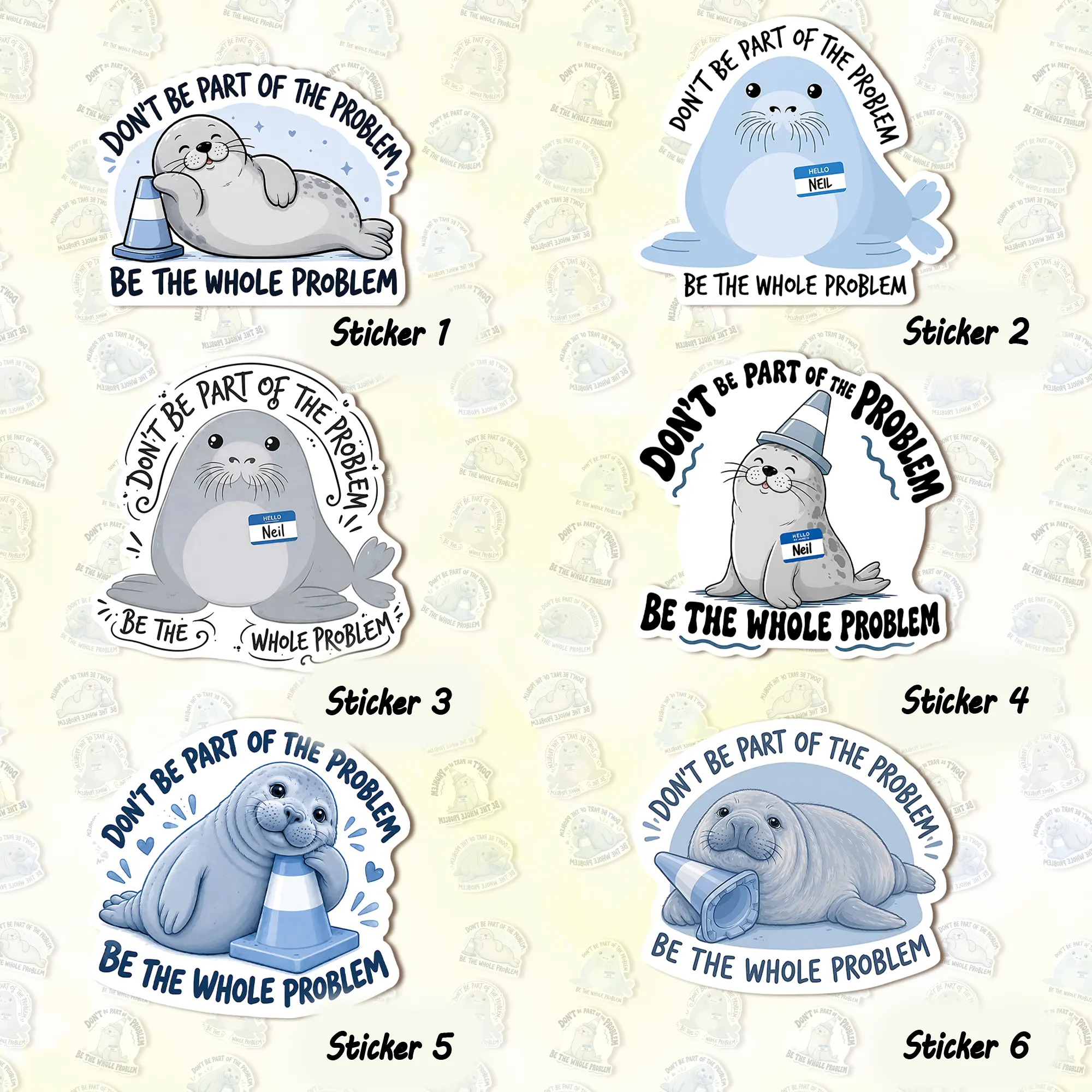 [Sticker] Neil the Seal Sticker, Protect Neil Decal, Cute Tasmania Seal, Funny Wildlife Sticker, Traffic Cone Seal, Animal Lover Gift