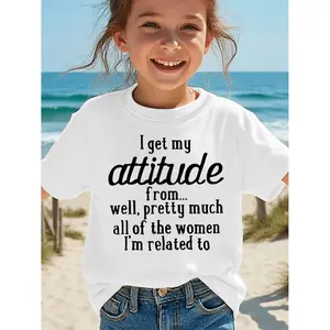 Girls Short Sleeve T Shirt for Summer Casual Fashion Letter Print Top