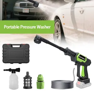 HIPPCRON Cordless Pressure Washer: 1450PSI Portable Power Cleaning, 21V Dual Batteries, 6-in-1 Nozzle, All-in-One for Car, Home & Garden